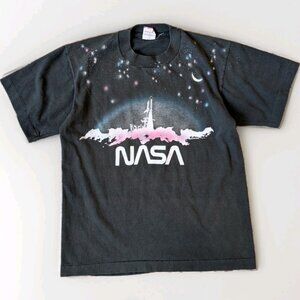 Vintage NASA T Shirt Women's Sm Space Station Galaxy Stars Fruit Of The Loom USA